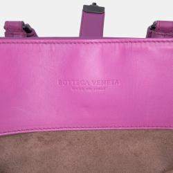 Pre Owned Bottega Veneta Purple Small Nappa Intrecciato Roma Satchel