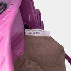 Pre Owned Bottega Veneta Purple Small Nappa Intrecciato Roma Satchel