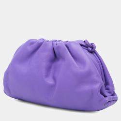 Pre Owned Bottega Veneta Purple Lambskin The Mini Pouch Crossbody