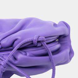 Pre Owned Bottega Veneta Purple Lambskin The Mini Pouch Crossbody