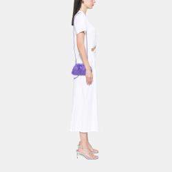 Pre Owned Bottega Veneta Purple Lambskin The Mini Pouch Crossbody