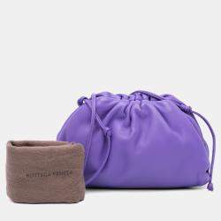 Pre Owned Bottega Veneta Purple Lambskin The Mini Pouch Crossbody