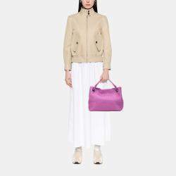 مملوكة مسبقًا Bottega Veneta Purple Medium Nappa Intrecciato Garda Tote