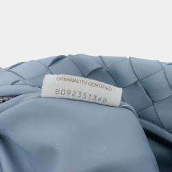 Pre Owned Bottega Veneta Blue Mini Nappa Intrecciato Jodie