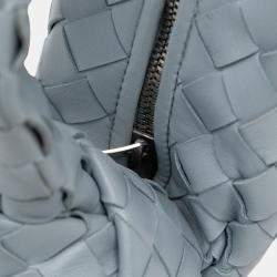 Pre Owned Bottega Veneta Blue Mini Nappa Intrecciato Jodie