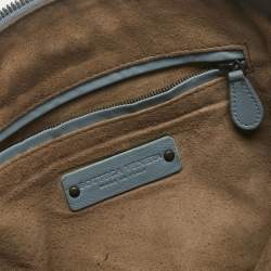 Pre Owned Bottega Veneta Light Blue Intrecciato Leather Nodini Crossbody Bag