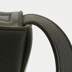 Pre Owned Bottega Veneta Dark Green Intrecciato Leather Cassette Shoulder Bag