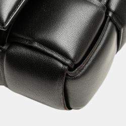 Pre Owned Bottega Veneta Black Nappa Intrecciato Padded Chain Cassette Satchel