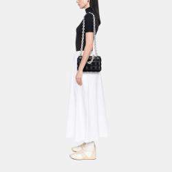 Pre Owned Bottega Veneta Black Nappa Intrecciato Padded Chain Cassette Satchel