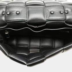Pre Owned Bottega Veneta Black Nappa Intrecciato Padded Chain Cassette Satchel