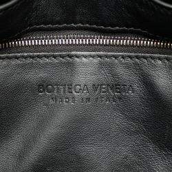 Pre Owned Bottega Veneta Black Nappa Intrecciato Padded Chain Cassette Satchel