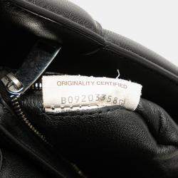 Pre Owned Bottega Veneta Black Nappa Intrecciato Padded Chain Cassette Satchel