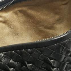 Pre Owned Bottega Veneta Black Intrecciato Twist Leather Veneta Hobo