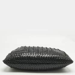 Pre Owned Bottega Veneta Black Intrecciato Twist Leather Veneta Hobo