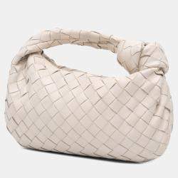 Pre Owned Bottega Veneta White Mini Nappa Intrecciato Jodie