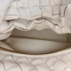 Pre Owned Bottega Veneta White Mini Nappa Intrecciato Jodie