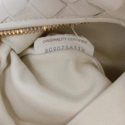 Pre Owned Bottega Veneta White Mini Nappa Intrecciato Jodie