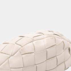 Pre Owned Bottega Veneta White Mini Nappa Intrecciato Jodie