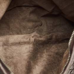 Pre Owned Bottega Veneta Dark Brown Intrecciato Leather Large Veneta Hobo