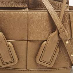 Pre Owned Bottega Veneta Brown Leather Mini Arco Top Handle Bag