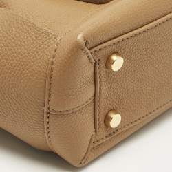 Pre Owned Bottega Veneta Brown Leather Mini Arco Top Handle Bag