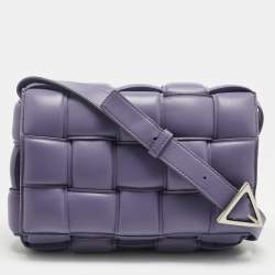 Pre Owned Bottega Veneta Lilac Leather Cassette Padded Shoulder Bag