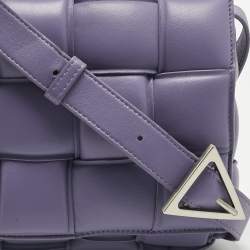 Pre Owned Bottega Veneta Lilac Leather Cassette Padded Shoulder Bag