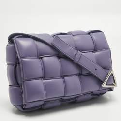 Pre Owned Bottega Veneta Lilac Leather Cassette Padded Shoulder Bag