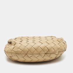 Pre Owned Bottega Veneta Cream Intrecciato Leather Mini BV Jodie Hobo