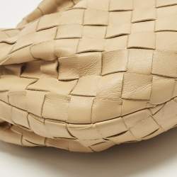Pre Owned Bottega Veneta Cream Intrecciato Leather Mini BV Jodie Hobo