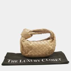 Pre Owned Bottega Veneta Cream Intrecciato Leather Mini BV Jodie Hobo