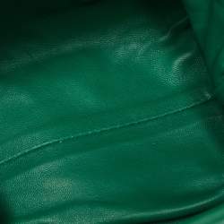 Pre Owned Bottega Veneta Green Intrecciato Leather Mini The Pouch Bag