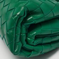 Pre Owned Bottega Veneta Green Intrecciato Leather Mini The Pouch Bag