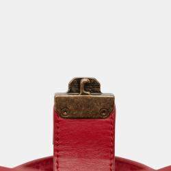 Pre Owned Bottega Veneta Red Mini Nappa Intrecciato Roma Satchel