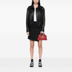 Pre Owned Bottega Veneta Red Mini Nappa Intrecciato Roma Satchel