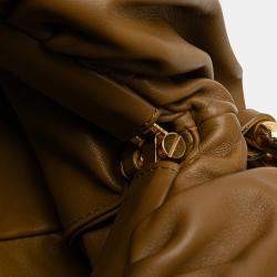 Pre Owned Bottega Veneta Brown Lambskin Chain Pouch