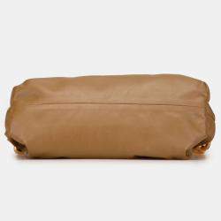 Pre Owned Bottega Veneta Brown Lambskin Chain Pouch