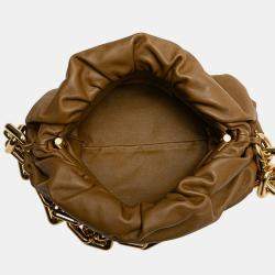 Pre Owned Bottega Veneta Brown Lambskin Chain Pouch