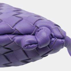 Pre Owned Bottega Veneta Purple Small Nappa Intrecciato Turn Pouch
