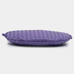 Pre Owned Bottega Veneta Purple Small Nappa Intrecciato Turn Pouch
