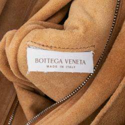 Pre Owned Bottega Veneta White Medium Calfskin Maxi Intrecciato Arco Bag
