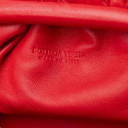 Pre Owned Bottega Veneta Red Nappa Intrecciato The Mini Pouch Crossbody