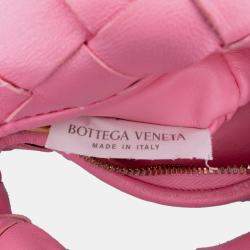 Pre Owned Bottega Veneta Pink Candy Nappa Intrecciato Jodie