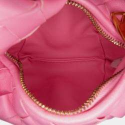 Pre Owned Bottega Veneta Pink Candy Nappa Intrecciato Jodie