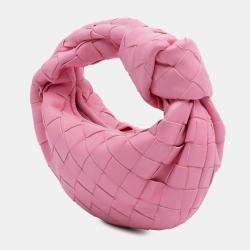 Pre Owned Bottega Veneta Pink Candy Nappa Intrecciato Jodie