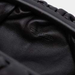 Pre Owned Bottega Veneta Black Lambskin The Mini Pouch Crossbody