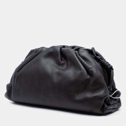 Pre Owned Bottega Veneta Black Lambskin The Mini Pouch Crossbody
