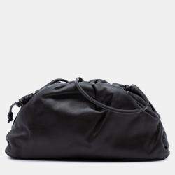 Pre Owned Bottega Veneta Black Lambskin The Mini Pouch Crossbody