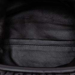 Pre Owned Bottega Veneta Black Lambskin The Mini Pouch Crossbody