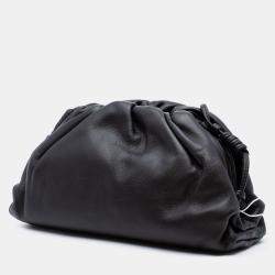 Pre Owned Bottega Veneta Black Lambskin The Mini Pouch Crossbody